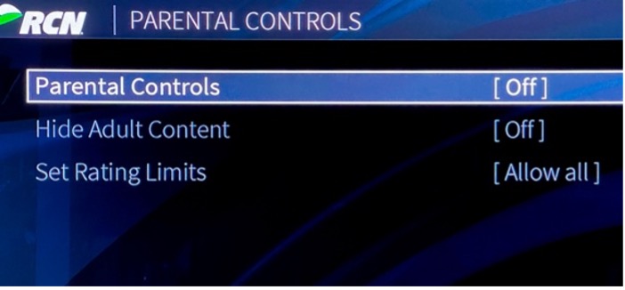 Parental Controls Screen